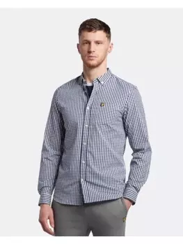 Рубашка Lyle & Scott, цвет wei/marineblau