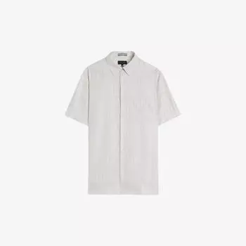 Рубашка Lytham в полоску с короткими рукавами из смеси льна и хлопка Ted Baker, серый