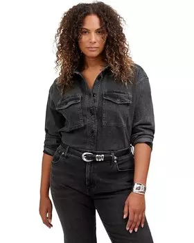 Рубашка Madewell Black Mushy Long Sleeve Shirt in Chamber Wash, цвет Chamberlain Wash