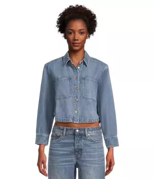 Рубашка Madewell Cropped Boxy Long, цвет Maspeth Wash