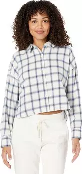Рубашка Madewell Flannel Hartfield Crop Shirt in Windowpane, цвет Royal Blue