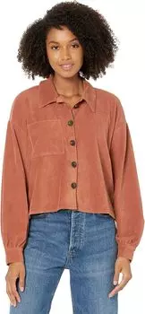Рубашка Madewell Knit Corduroy Crop Shirt-Jacket, цвет Warm Umber