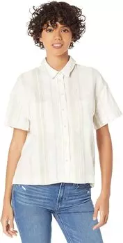 Рубашка Madewell Linen-Blend Short-Sleeve Safari Shirt: Undyed Edition, натуральный