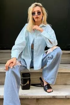 Рубашка Madmext, бирюзовый