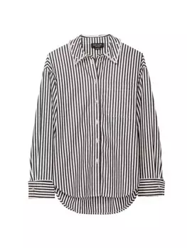 Рубашка Mainline в полоску с украшением Acrobat Kate Spade New York, черный