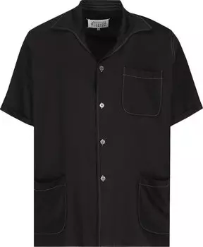Рубашка Maison Margiela Camp Collar Button Down Shirt 'Black', черный