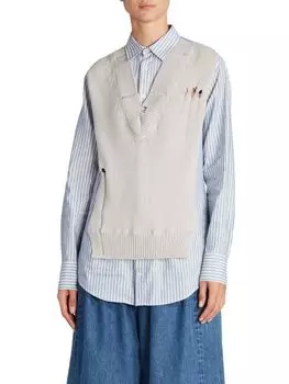 Рубашка Maison Margiela из искусственного жилета, свтло-серый