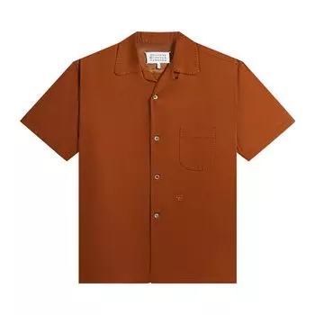 Рубашка Maison Margiela Short-Sleeve Shirt, коричневый