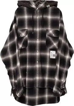 Рубашка Maison Mihara Yasuhiro Hooded Check 'Black', черный