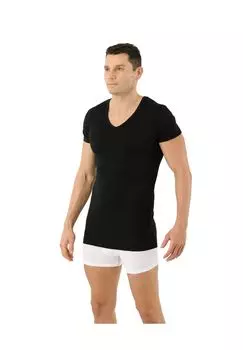 Рубашка-майка из шерсти с V-образным вырезом, терморегулирующая, без мюлей Albertkreuz, черный