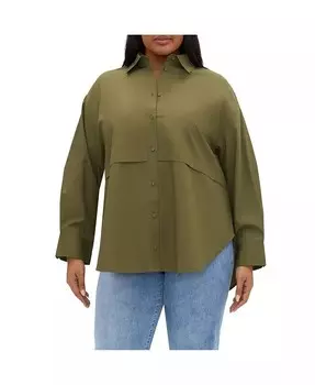 Рубашка Малани больших размеров CITY CHIC, коричневый/бежевый