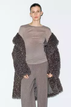 Рубашка «мама» из смеси лиоцелла H&M, коричневый