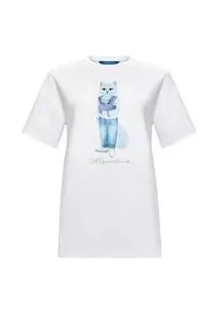 Рубашка мама кошка Cat By Manii'Ta Lacitta, белый