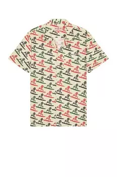 Рубашка Mami Wata Surfing Diceman, цвет Ecru/Red/Green