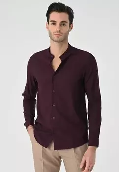 Рубашка Mandarin Collar Long Sleeve Antioch, цвет damson