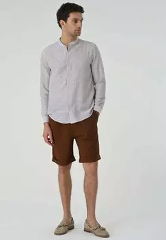 Рубашка Mandarin Collar Long Sleeve Antioch, темно-бежевая