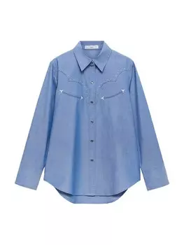 Рубашка MANGO Blouse MIA, синий
