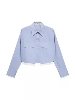 Рубашка MANGO Blouse, светло-синий