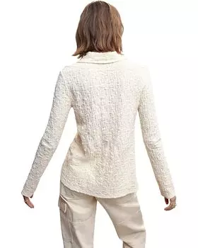 Рубашка MANGO Crunchy Shirt, экрю