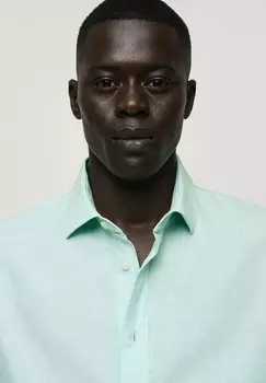 Рубашка Mango, цвет морской волны