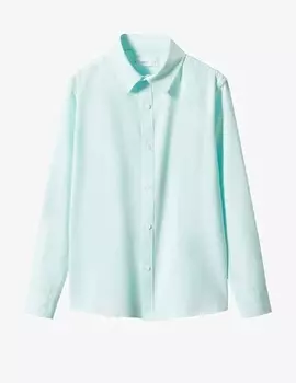 Рубашка Mango Kids Blas, бирюзовый