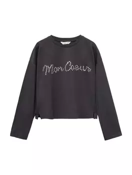 Рубашка MANGO KIDS COEUR, антрацит