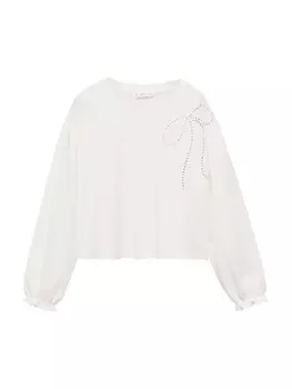 Рубашка MANGO KIDS RIBBON, белый