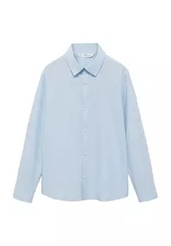 Рубашка Mango Kids, светло-голубой