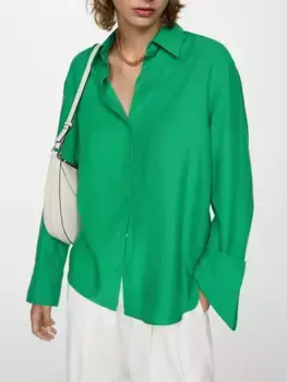 Рубашка Mango Lima Fluid, зеленый