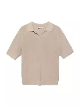 Рубашка MANGO MAN LINO, бежевый