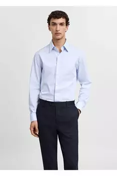 Рубашка -- Mango, синий