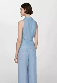 Рубашка Mango, светло-голубая