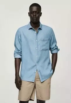 Рубашка Mango, светло-голубой