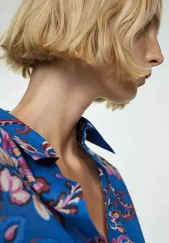 Рубашка Mango, темно-синий