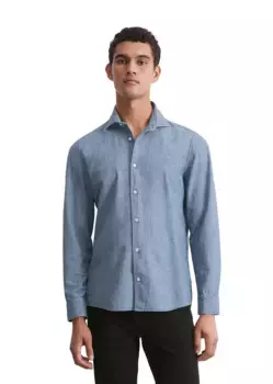 Рубашка Marc O'Polo с длинными рукавами "из чистого органического хлопка", синий