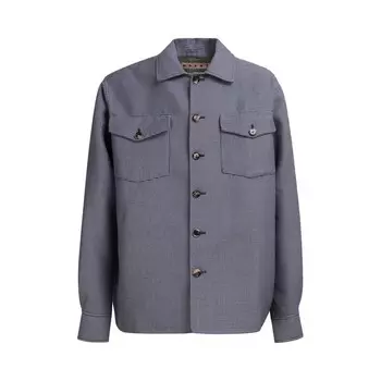 Рубашка Marni Cropped Hem Organic Poplin Shirt Orion Blue, разноцветный