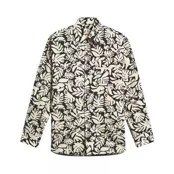 Рубашка Marni Eye Leaves Printed Shirt 'White / Black', белый
