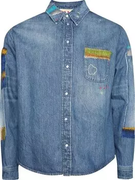 Рубашка Marni 'Iris Blue', синий