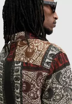 Рубашка Marquee AllSaints, угольно-черный/бежевый