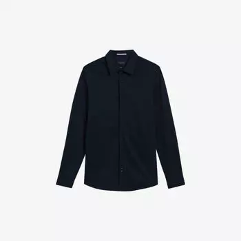 Рубашка Marros из хлопкового джерси с длинными рукавами Ted Baker, темно-синий
