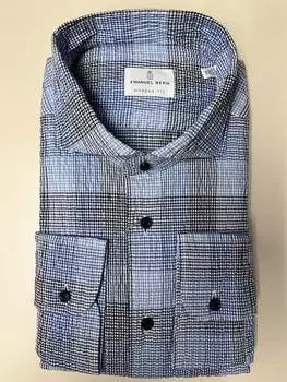 Рубашка Marselie Crinkle в синюю клетку Emanuel Berg