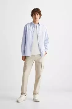 Рубашка Мартин с карманом Mango, лавандовый