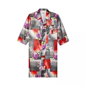 Рубашка Martine Rose Stretched Shirt, цвет Floral/Red/Steel