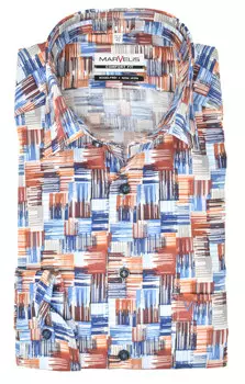 Рубашка MARVELIS Comfort Fit Business, цвет Rostbraun/Blau