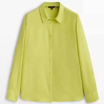 Рубашка Massimo Dutti 100% Linen, лаймовый