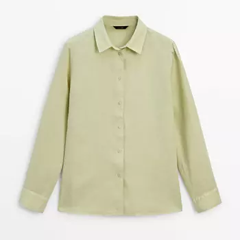 Рубашка Massimo Dutti 100% Linen, светло-зеленый