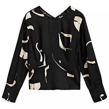 Рубашка Massimo Dutti Abstract Print, черный/принт
