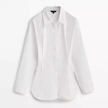 Рубашка Massimo Dutti Darted Poplin, белый