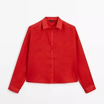 Рубашка Massimo Dutti Linen, красный (Размер S)