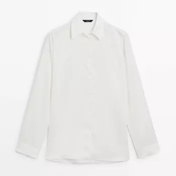 Рубашка Massimo Dutti Plain With Long Sleeves And Vents, белый